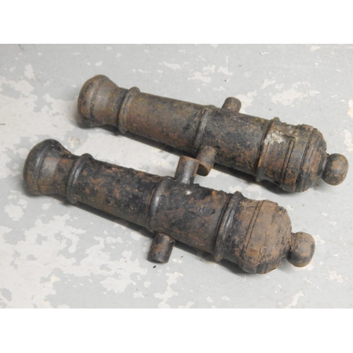 462 - A Pair of 19th Century Cast Iron Cannons, Length 56cm