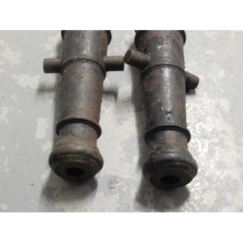 462 - A Pair of 19th Century Cast Iron Cannons, Length 56cm