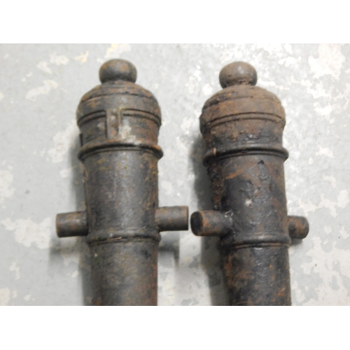 462 - A Pair of 19th Century Cast Iron Cannons, Length 56cm