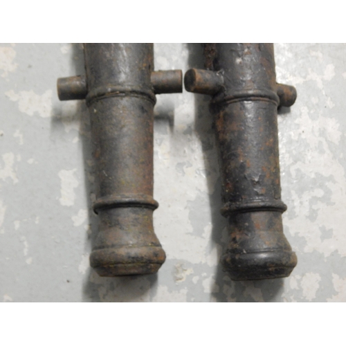 462 - A Pair of 19th Century Cast Iron Cannons, Length 56cm