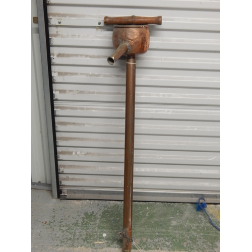 468 - 19th Century Believed Royal Navy Copper Grog Pump: 100cm