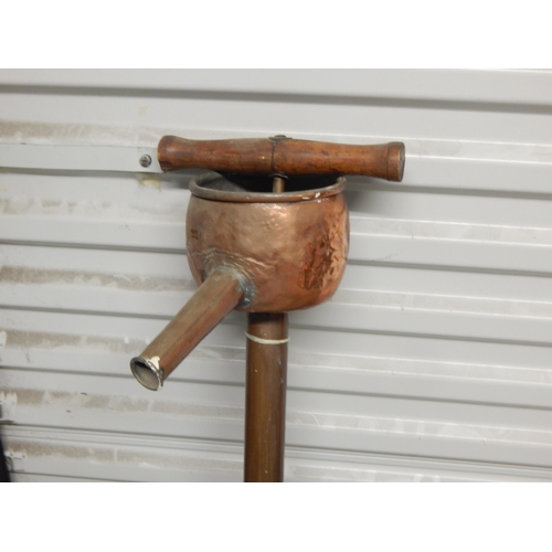 468 - 19th Century Believed Royal Navy Copper Grog Pump: 100cm