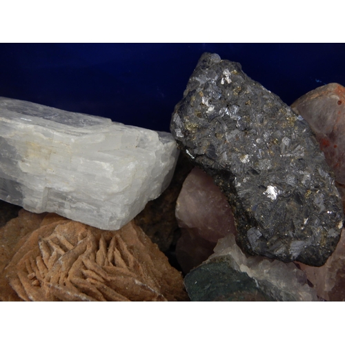 477 - A Box containing a quantity of mineral specimens including Blue John, Agates etc