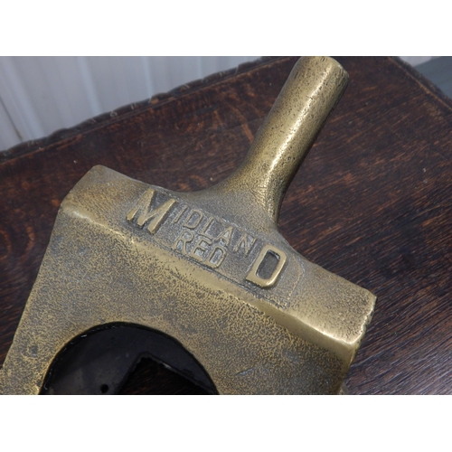 478 - Vintage Brass Midland Red Bus Chock.