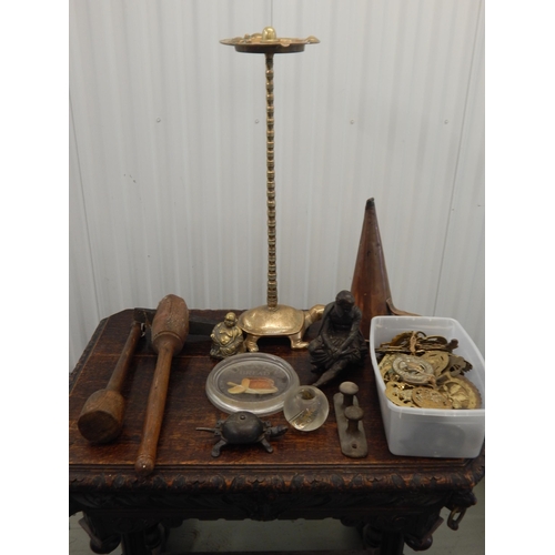 482 - 19th Century Tortoise shop/counter bell, Darren Bread & Worthington advertising items, bronze Shakes... 