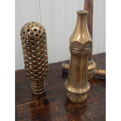 483 - 3 x WWII Brass Fireman's Hose Nozzles