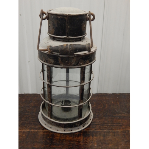 484 - A Bag Chandelier (complete) together with a large Hurricane Lamp