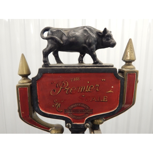 485 - A Large pair of 19th Century Butchers Scales by S. Banfield Ltd, Brighton with Cow Finial.