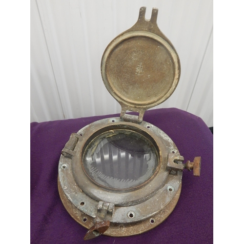 487 - 3 x Brass Portholes