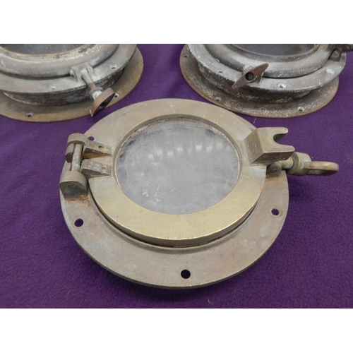 487 - 3 x Brass Portholes