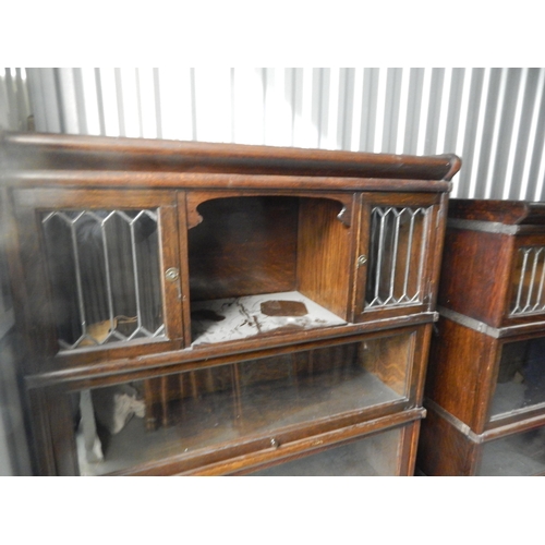 490 - A Pair of Four Section Globe Wernicke Glass Fronted Bookcases: Each Measuring 87cm wide