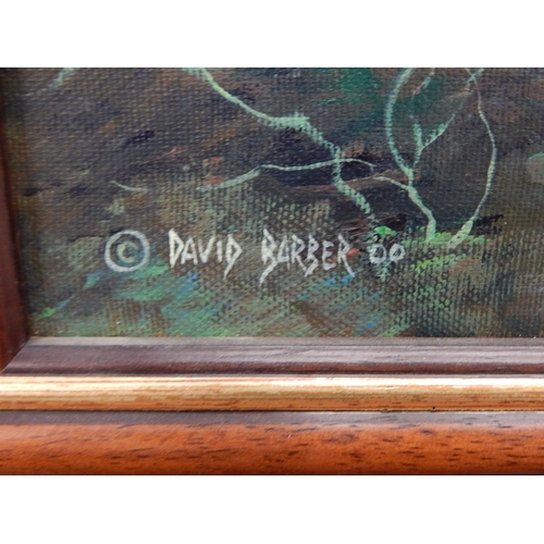 492 - A Pair of Oil on Canvas Pictures of Fish: Signed David Barber & dated 88: Measuring 68cm x 48cm over... 