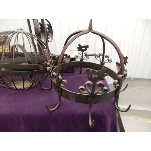 494 - A Quantity of Assorted Metalware Including a large Set of Shop Scales & a Game Hanger etc