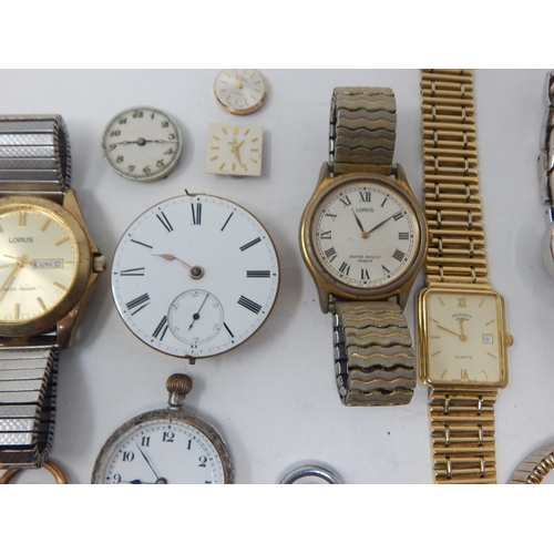 3 - Collection of 5 x Wristwatches, 4 Pocket Watches, Old Watch Faces, etc... (Lot)