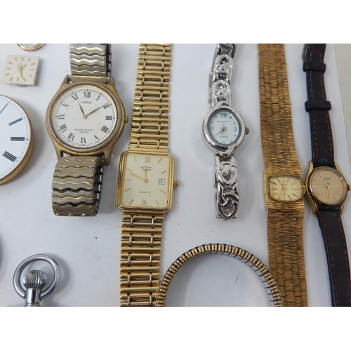 3 - Collection of 5 x Wristwatches, 4 Pocket Watches, Old Watch Faces, etc... (Lot)