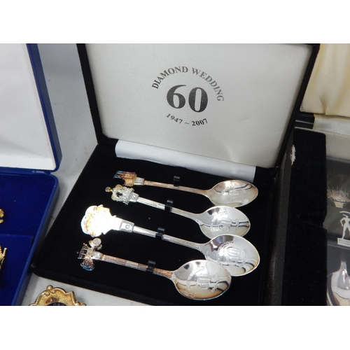 34 - Box containing a selection of Collectors spoons, etc (lot)