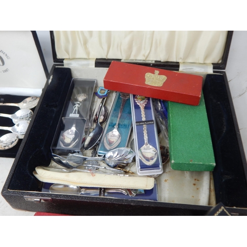 34 - Box containing a selection of Collectors spoons, etc (lot)