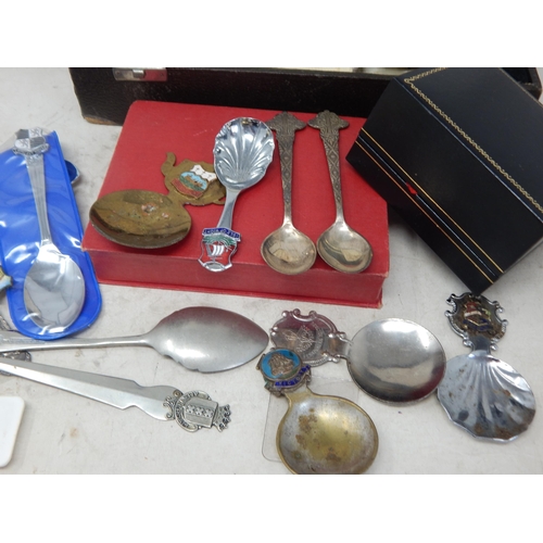 34 - Box containing a selection of Collectors spoons, etc (lot)