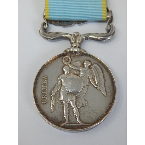 399A - Queen Victoria Crimea Medal Awarded & Edge Named to: T. HESSON. 4TH REGIMENT with Sebastopol Clasp