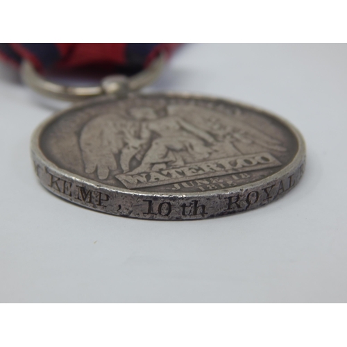 399B - Waterloo Medal Awarded & Edge Named to: WILLIAM KEMP. 10TH ROYAL REG HUSSARS.

William Kemp was a Ma... 