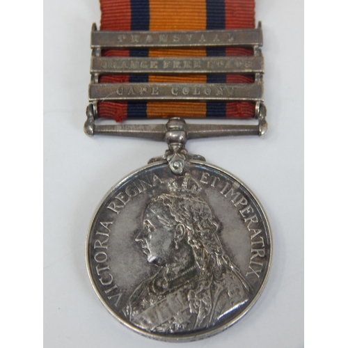 399E - Queen Victoria South Africa (Boer War) Medal Awarded & Edge Named to: 8380. PTE. E. A. HAIGH. 49TH C... 