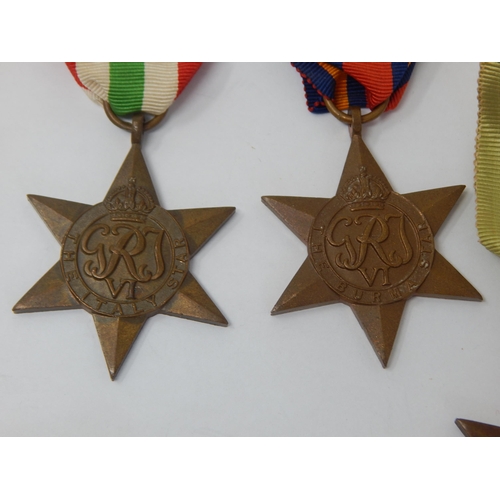 399H - WWII Air Crew Europe Star Medal together with further WWII Star Medals: Burma, France & Germany, Atl... 