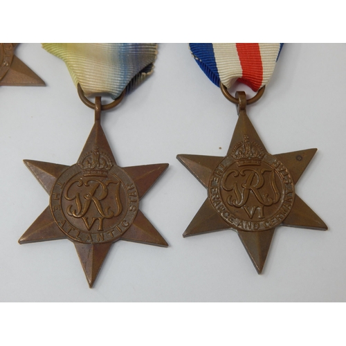 399H - WWII Air Crew Europe Star Medal together with further WWII Star Medals: Burma, France & Germany, Atl... 