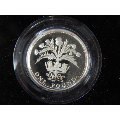 66 - Royal Mint Silver Proof Piedfort One Pound Coins 1988, 1989, 1993, 1995, 1996 in Cases of Issue with... 