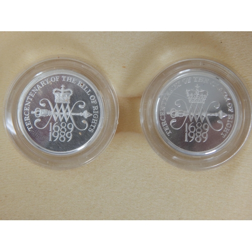 68A - Royal Mint 1989 Two Pound Silver Piedfort Two Coin Set 