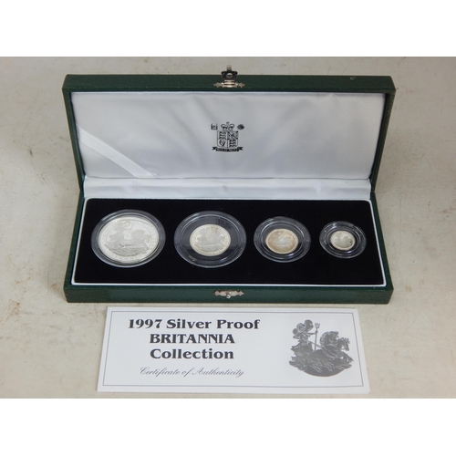 68D - Royal Mint 1997 Silver Proof Britannia Collection in Case of Issue with COA