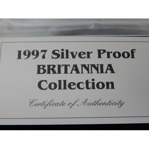 68D - Royal Mint 1997 Silver Proof Britannia Collection in Case of Issue with COA