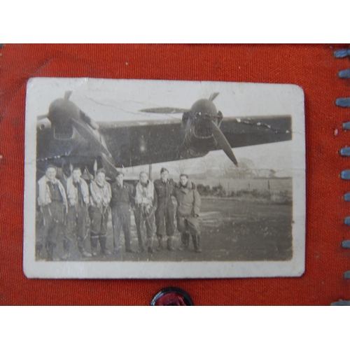 398K - WWII Lancaster Bomber Crew Talisman containing a photograph of the crew & their plane together with ... 