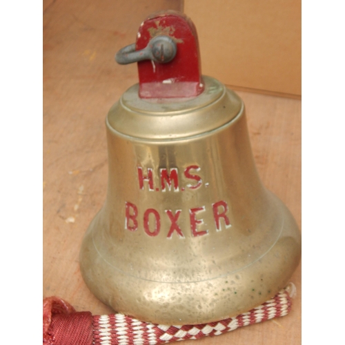 507 - H.M.S Boxer Ships Bell & Accompanying Picture.