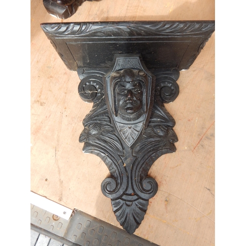 19th Century Carved Wooden Bracket: Height 48cm