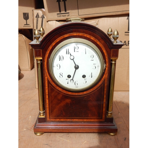 512 - Edwardian Inlaid Bracket Clock: Height 40cm