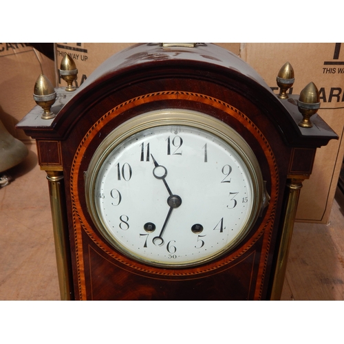 512 - Edwardian Inlaid Bracket Clock: Height 40cm