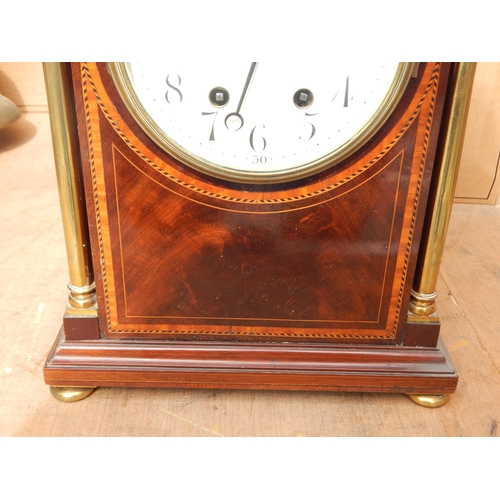 512 - Edwardian Inlaid Bracket Clock: Height 40cm