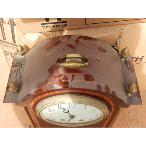 512 - Edwardian Inlaid Bracket Clock: Height 40cm