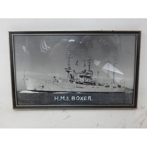 507 - H.M.S Boxer Ships Bell & Accompanying Picture.