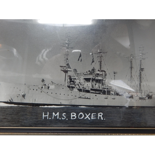 507 - H.M.S Boxer Ships Bell & Accompanying Picture.