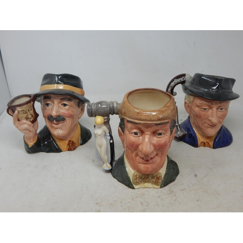 518 - Signed Royal Doulton Character Jugs: The Auctioneer, The Collector & The Antique Dealer.