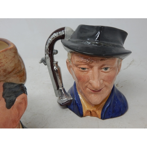 518 - Signed Royal Doulton Character Jugs: The Auctioneer, The Collector & The Antique Dealer.