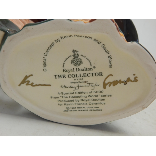 518 - Signed Royal Doulton Character Jugs: The Auctioneer, The Collector & The Antique Dealer.