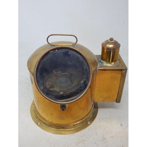 519 - WWII Ships Brass Binnacle & Compass