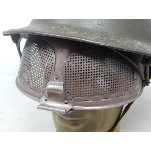 236 - Rare Steel Helmet With Cruise Visor, standard pattern British steel helmet with much of the original... 