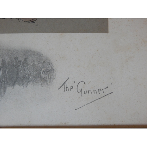 402 - Charles Johnson Payne 'Snaffles' (1884-1967) - 'The Gunner' photolithograph with hand colouring, fra... 