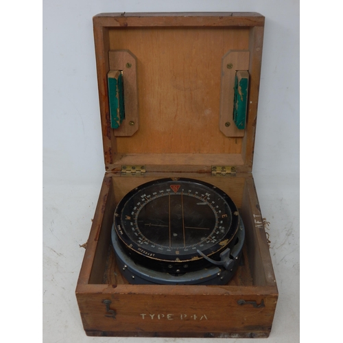 406 - Air Ministry Type P4A Compass, serial no 29542T  with A.M badge ref no 6A/745 in fitted wooden case