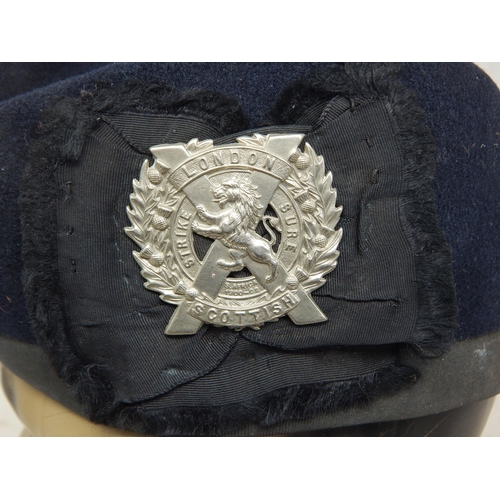 241 - London Scottish Glengarry Cap with Silver Badge. Note: Customers must satisfy themselves prior to bi... 