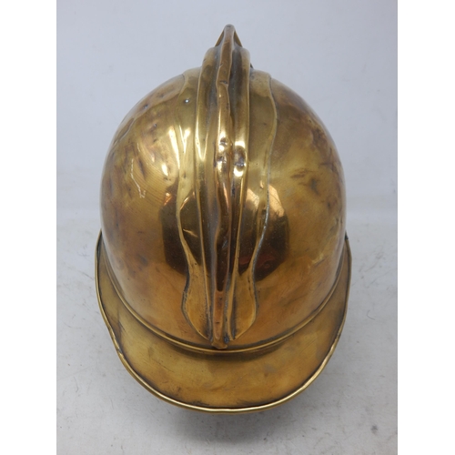 248 - A Victorian Brass French Sapeurs Pompiers Fireman's Helmet. Note: Customers must satisfy themselves ... 