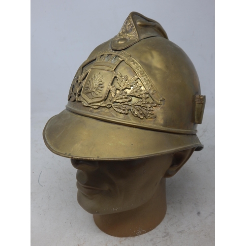 249 - A Victorian Brass French Sapeurs Pompiers Fireman's Helmet. Note: Customers must satisfy themselves ... 